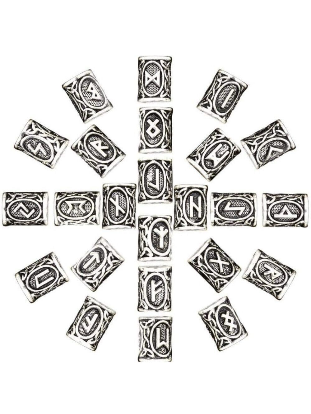 Beard Bead Kit--Metal Rune Beads, Wooden Beads, Easy Beading Tool, Hair Bands